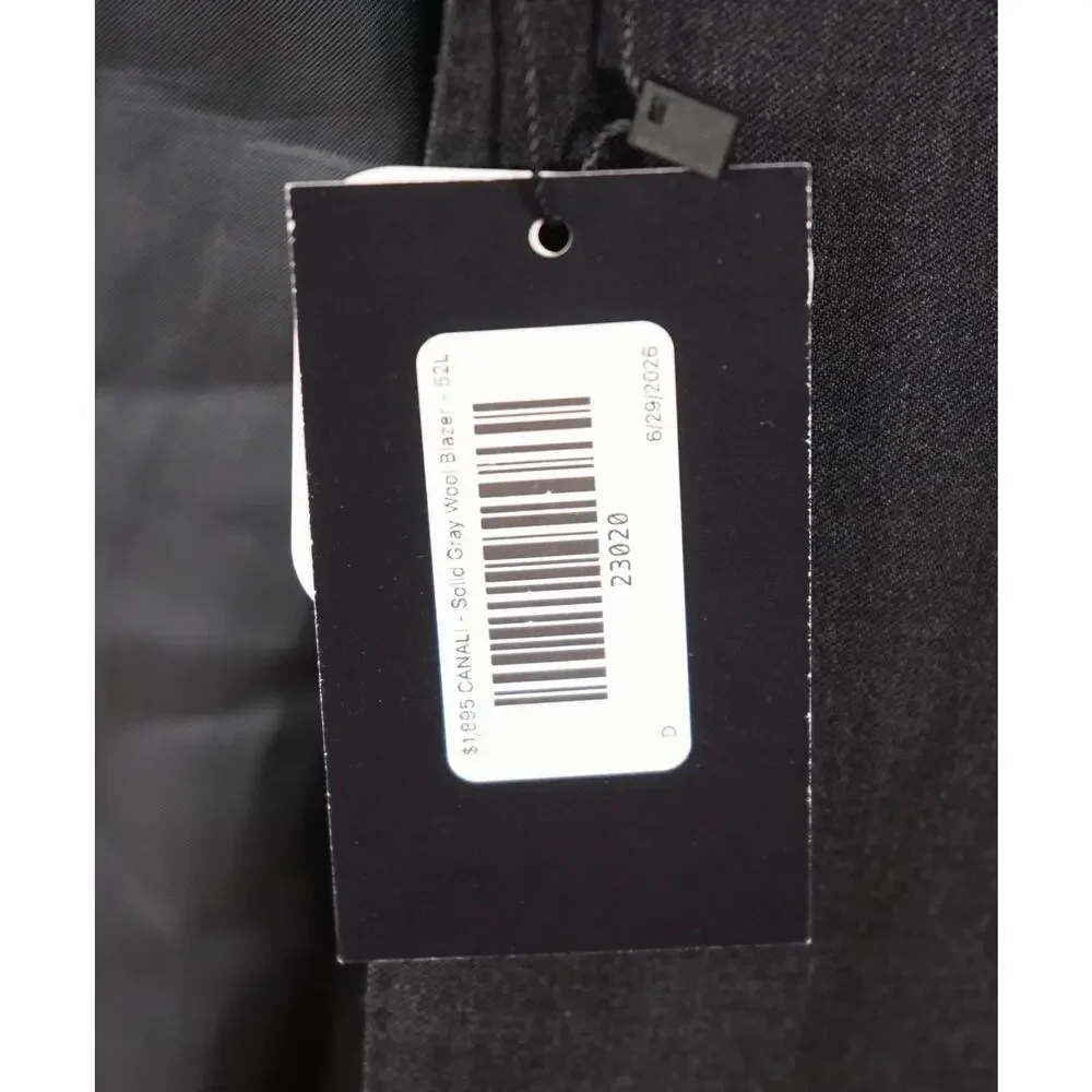 $1,895 CANALI - Solid Gray Wool Blazer - 52L US